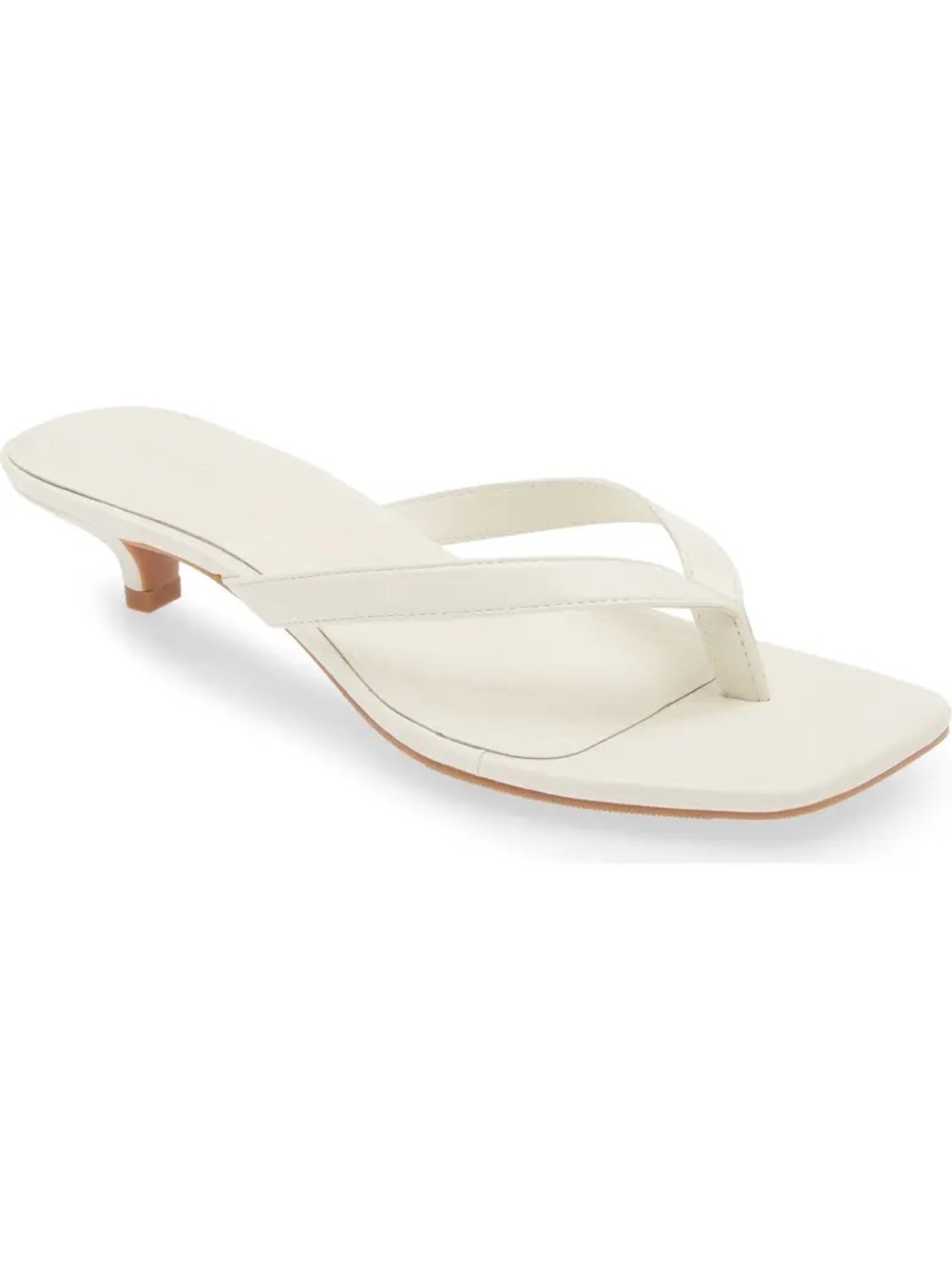 Open Edit Tori Kitten Heel Sandals Ivory Egret White Size 10